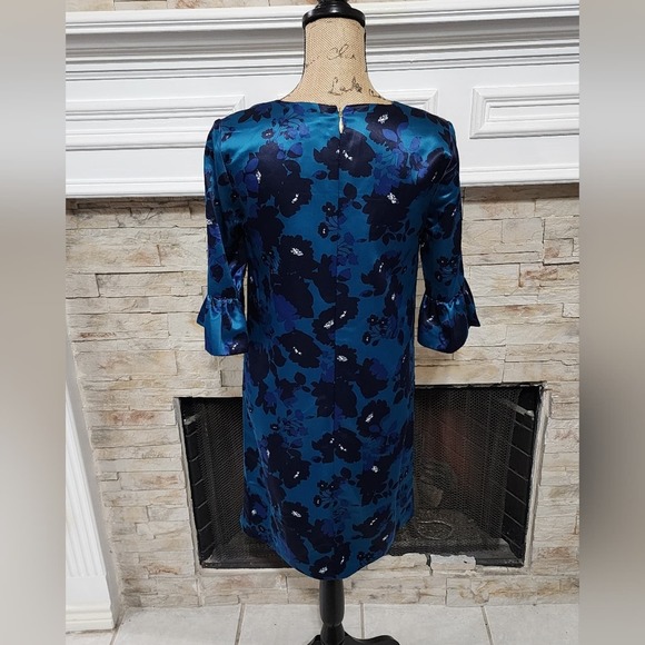 Draper James teal and blue Cutout Floral Aline Dress Size 2 new!! - Picture 5 of 11